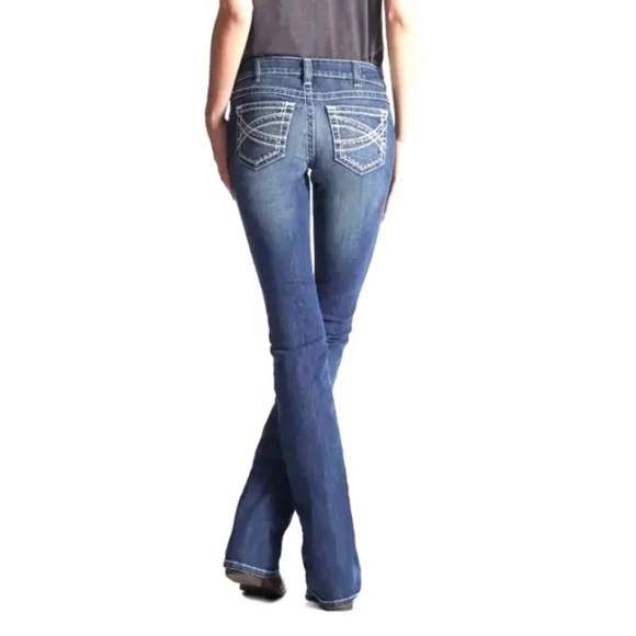 Ariat Denim - Ariat REAL Mid Rise Stretch Entwined Bootcut Jeans Size 25S (10017510)